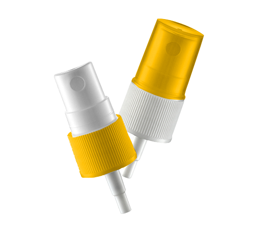Fingerzerstäuber 14-1-18-410 mit gelbem Deckel und Verschluss