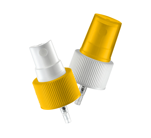 Fingerzerstäuber 14-1-24-410 mit gelbem Deckel und Verschluss